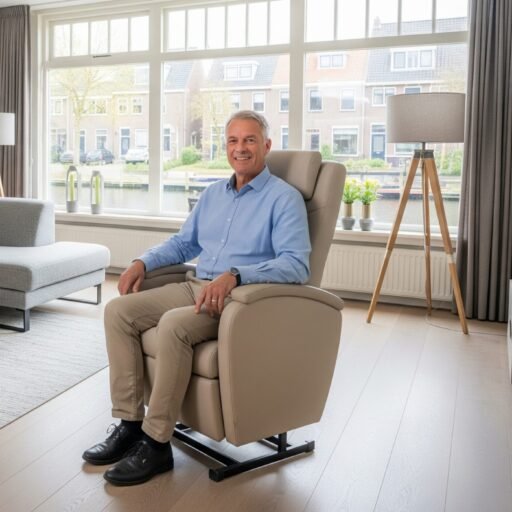 Comfortabel zitten in een sta op stoel.