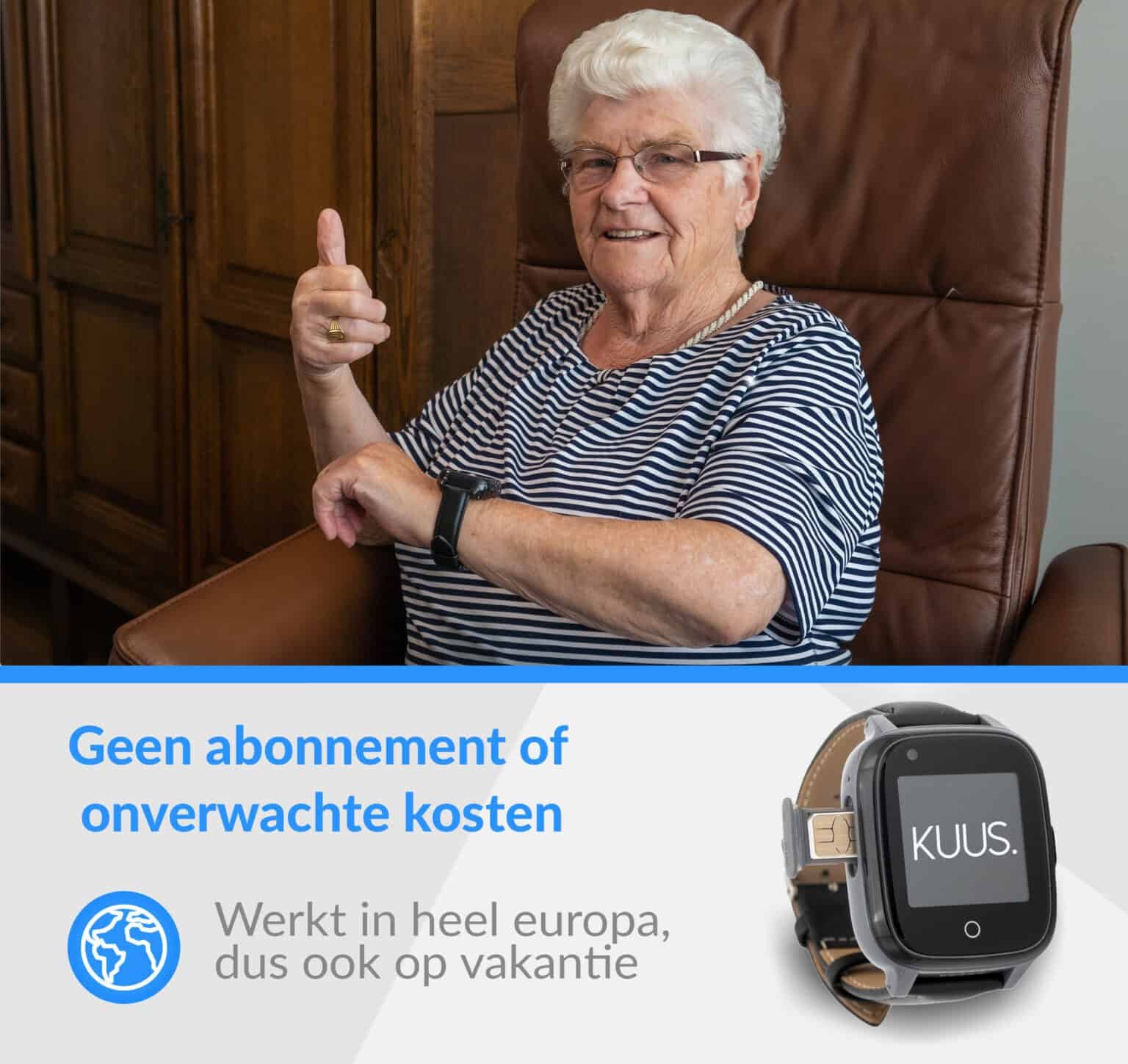 kuus s2 senioren alarm horloge met alarmknop